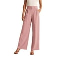thumbnail image 1 of Zoeecloth Lounge Pants for Women's Casual Trouser Lightweight High Waisted Trousers Adjustable Tie Knot Loose Trousers Nine-Point Suit Pants with Pockets S-5XL, 1 of 7