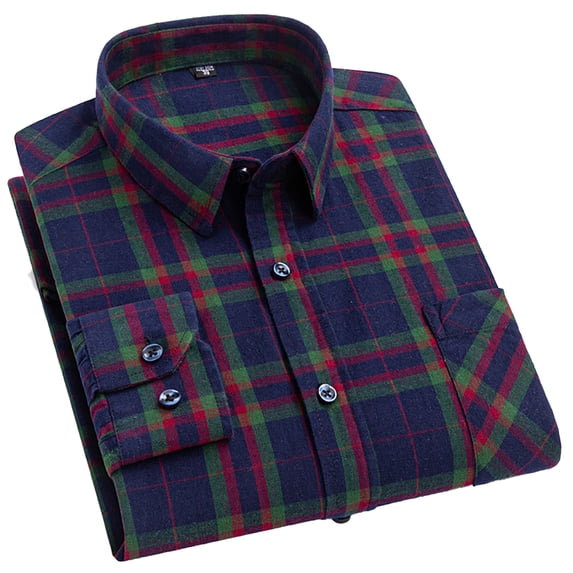 Zoeecloth Men's Muscle Mens Plaid Shirt Dress Shirt Wrinkle Free Long Sleeve Button Down Shirt
