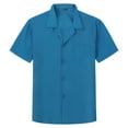 thumbnail image 1 of Zoeecloth Mens Button Shirts Hawaii Loose Solid Color Casual Lapel Regular Short Sleeve Shirt Versatile Cardigan M-3XL, 1 of 9