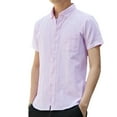 thumbnail image 1 of Zoeecloth Mens Short Sleeve Dress Shirts Wrinkle Free Solid Casual Button Down Shirts Slim Solid Color Shirts with Pocket M-5XL, 1 of 8