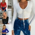 thumbnail image 1 of Zoeecloth Soft Long Sleeve T-Shirt for Womens Tops Summer V-Neck Casual Tees Shirt for Female S-XL, 1 of 8