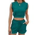 thumbnail image 1 of Zoeecloth Summer Set for Women Lounge Set 2 Piece Sleeveless Top and Shorts Casual Vacation Sets with Pockets, 1 of 10