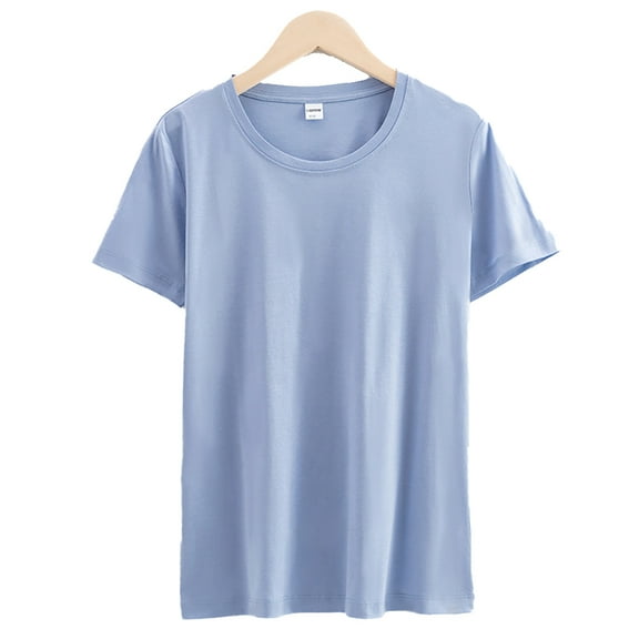 Zoeecloth Summer T Shirts Tops for Women Casual Crewneck T Shirts Female Short Sleeve Tunic Tops Loose Fit Summer Clothes S-XXXL
