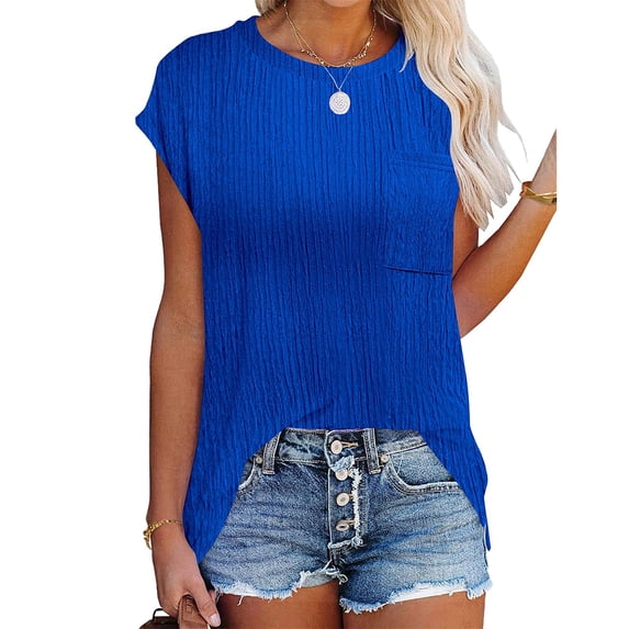 Zoeecloth Summer T Shirts Tops for Women Casual Round Neck Shirts Short Sleeve Tops Female Loose Fit Tees S-XXL