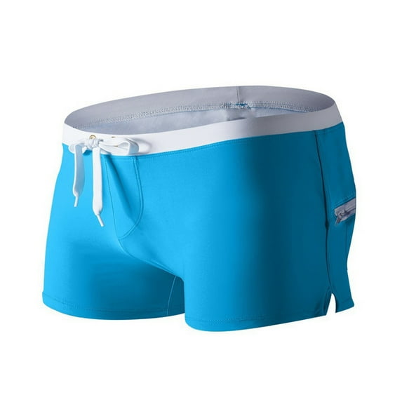 Zoeecloth Swim Trunks for Mens Double pocket zipper board shorts Summer Holiday Beach surfing Swim Trunks Quick Dry Bathing Suits Solid color Boxers swim trunks S-XL