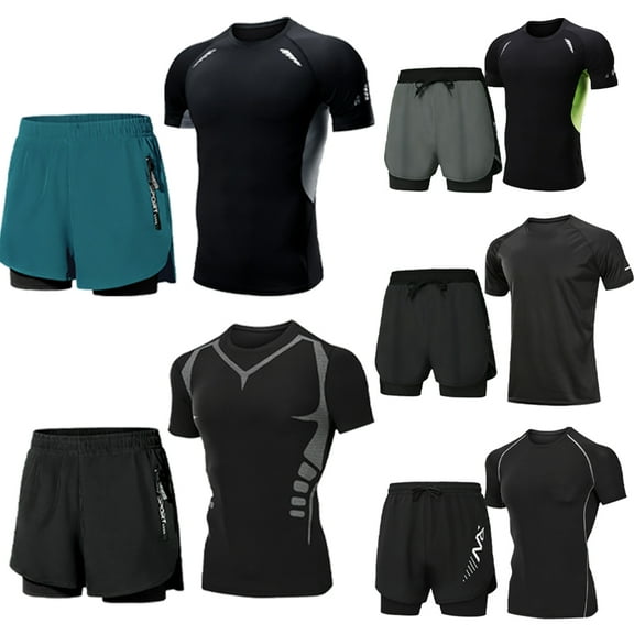 Zoeecloth Swimsuit T Shirts Set for Men,Swim Shirts Summer Sun Protection Quick Dry Beach Fishing Shirts M-4XL