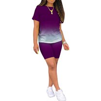 Zoeecloth Two Piece Outfits For Women Summer Sweatsuits Summer Casual Tracksuit Short Sleeve Tunic Tops Shorts Sets S-XXL