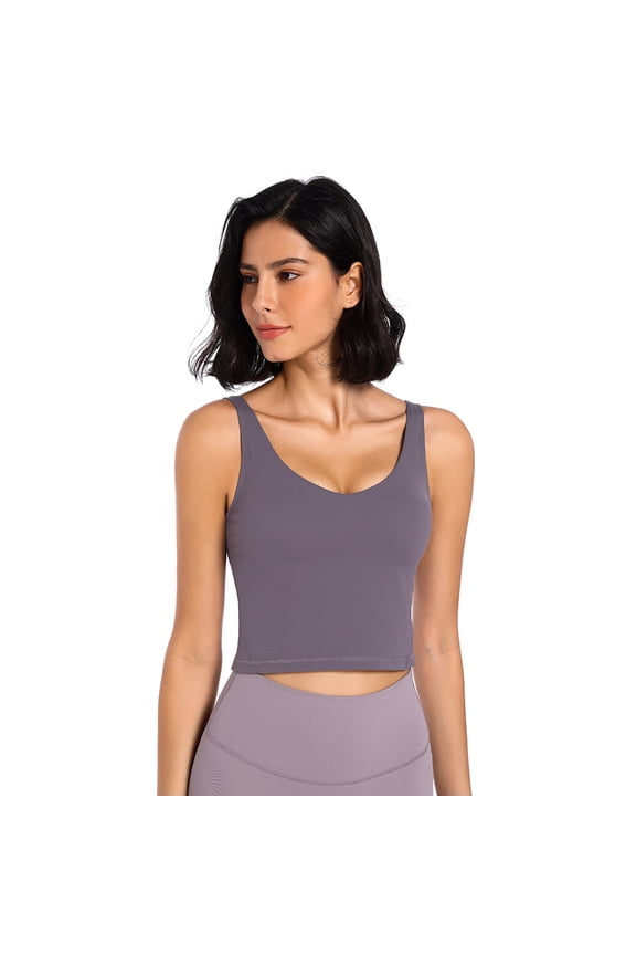Vest Top for Women Sports Bras with Built in Bra,Women's Padded Sports Bra Workout Running Shirts S-XXL
