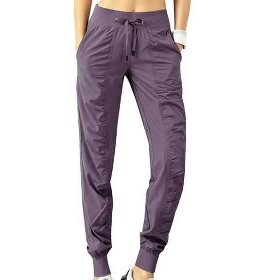 Zoeecloth Women's Casaul Pant Cargo Pants Quick Dry Stretchy Waist Solid Color Slim Leg Jogger Pants S-3XL