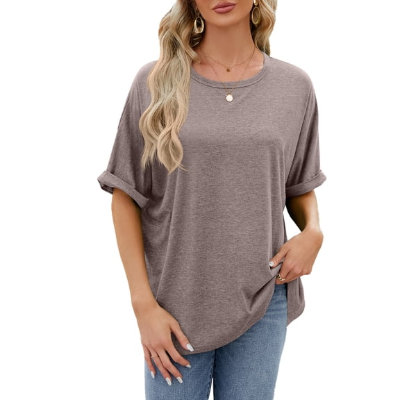 Zoeecloth Women's Cotton Tshirt Short Sleeve T-Shirts Summer Cotton Cute Tops for Teen Girls Adjustable Casual Round Neck Sundresses Slim-Fit Dress S-XXL