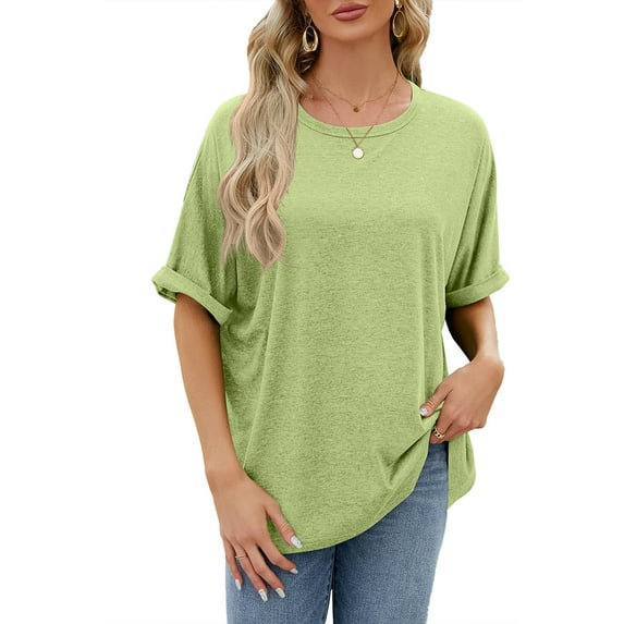 Zoeecloth Women's Cotton Tshirt Short Sleeve T-Shirts Summer Cotton Cute Tops for Teen Girls Adjustable Casual Round Neck Sundresses Slim-Fit Dress S-XXL
