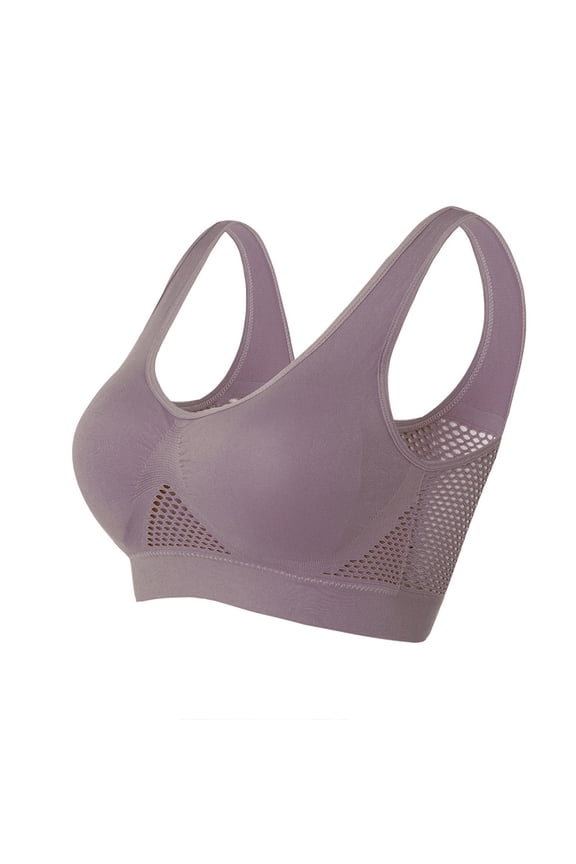 Women's Large Size Bras Skeleton Underwear Womens Breathable Full Coverage Comfort Sports Bras Thin Tank S-7XL