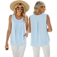 thumbnail image 1 of Zoeecloth Women's Sleeveless Summer Tops Tank Loose Fit Round Neck Vest Chiffon Casual Sleeveless S-2X, 1 of 9