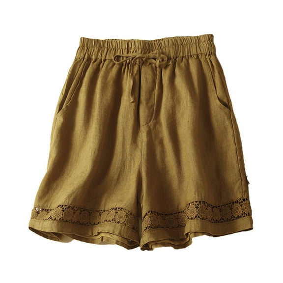 Zoeecloth Women's Summer Shorts Elastic Hight Waist Casual Shorts with Pockets M-3XL