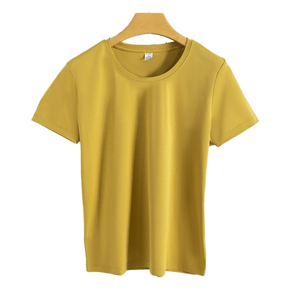 Zoeecloth Women's Workout Shirts Yoga Tops Activewear Tee Tops Pure Cotton Gym Shirts Round Neck Short Sleeve T-Shirts S-3XL