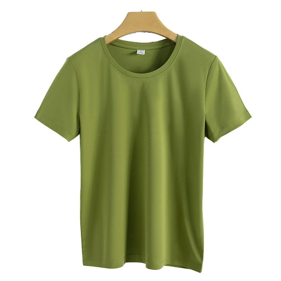 Zoeecloth Women's Workout Shirts Yoga Tops Activewear Tee Tops Pure Cotton Gym Shirts Round Neck Short Sleeve T-Shirts S-3XL