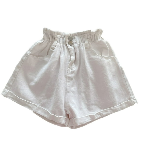 Zoeecloth Womens Plus Size Shorts Casual Jean Denim Shorts Summer Elastic Waist Shorts Pocketed Pants S-5XL