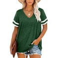 thumbnail image 1 of Zoeecloth Womens Soft T-Shirt Summer Casual Short Sleeve Colorblocking Tees Shirt for Female S-XXL, 1 of 9