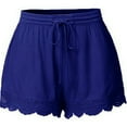 thumbnail image 1 of Zoeecloth Womens Summer Shorts Solid Lace-Up Shorts Fashion Casual Pants Drawstring Elastic Waist Comfy Large Size Shorts S-5XL, 1 of 8