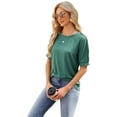 thumbnail image 1 of Zoeecloth Womens Summer T-Shirts Short Sleeve Cotton Tees Shirt Blouse S-Xxl Solid Color Loose Round Neck Tees Shirt Spring Summer Short Sleeve Tops, 1 of 9