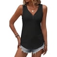 thumbnail image 1 of Zoeecloth Womens Summer Vest Tops Neck Solid Color Sleeveless Top Loose Sleeveless Tees Shirts S-XXL, 1 of 10