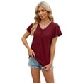 thumbnail image 1 of Zoeecloth Womens T-Shirt Summer T Shirt V Neck Tees Tops Casual Short Sleeve Loose Comfortable Tshirts S-XXL, 1 of 8