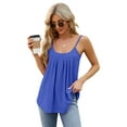 thumbnail image 1 of Zoeecloth Womens Tops Sleeveless Solid Color Round Neck Camisole Spaghetti Strap Tees Shirts Summer Casual Fashion loose Vest S-XXL, 1 of 9