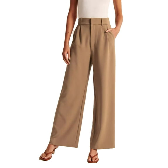 Zoeecloth Womens Wide Leg Pants Suit Pants High Waisted Business Casual Summer Dress Pants Long Work Trousers Ninth Pants with Pockets S-5XL
