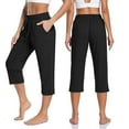 thumbnail image 1 of Zoeecloth Womens Yoga Pants with Wide Leg Pockets Drawstring Comfy Lounge Cropped Sweatpants Seven Pants S-XL, 1 of 6