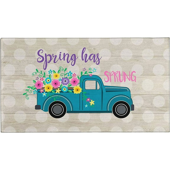 Zoeeya Spring Welcome Mat Spring Door Mat Spring Flower Doormat Welcome Spring Flower Floral Door Mat Colorful Welcome Mat 30"x17"