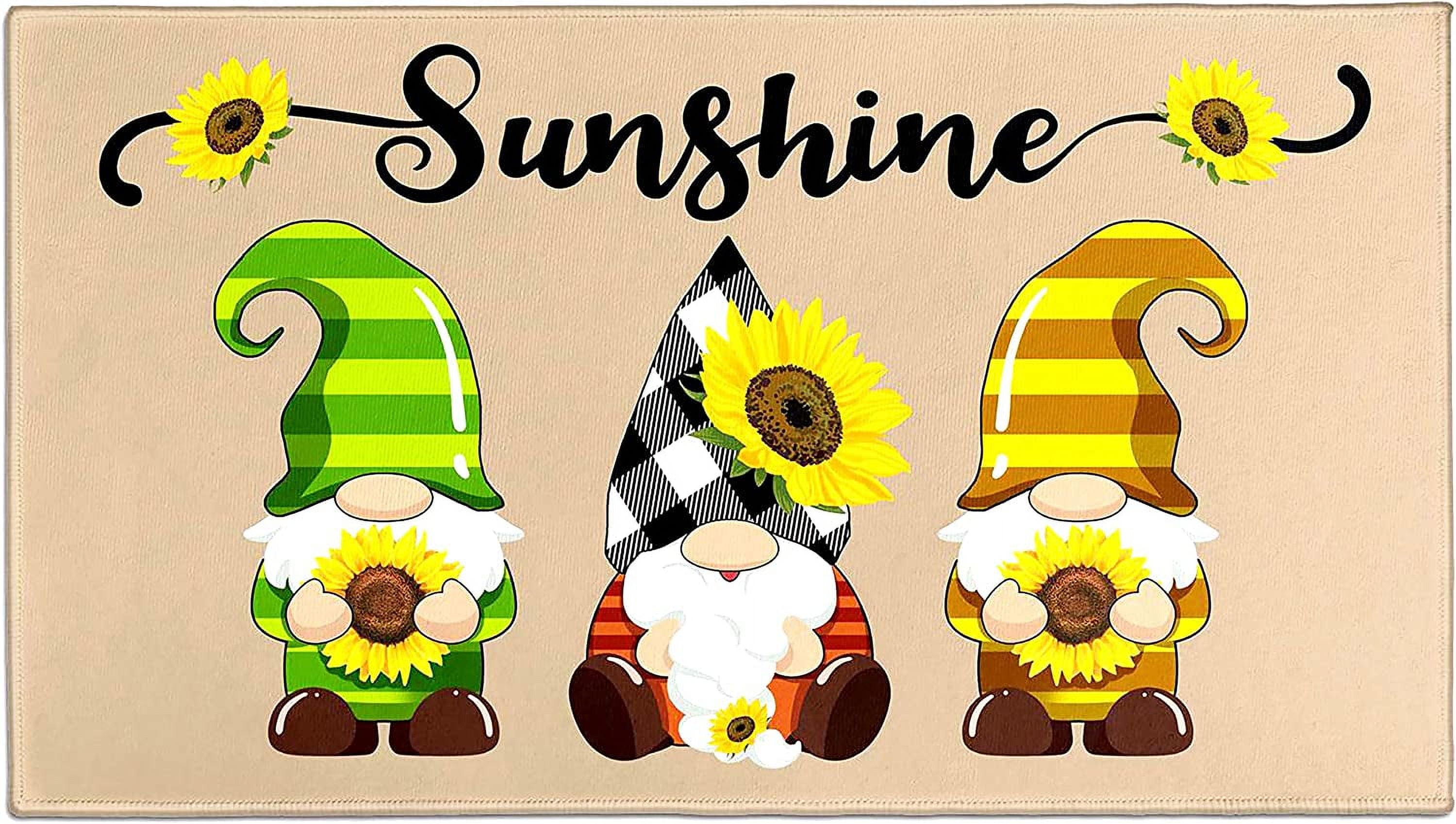 Black Sunflower Door Mat main image 0