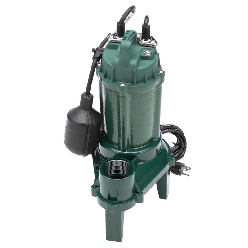 Zoeller Green Cast Iron 1/3 HP Sewage Pump with Tethered Float Switch