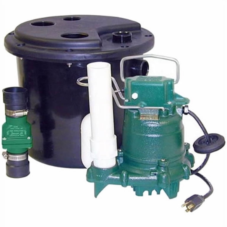 Zoeller M53 Mighty-Mate Submersible Sump Pump with Basin + Check