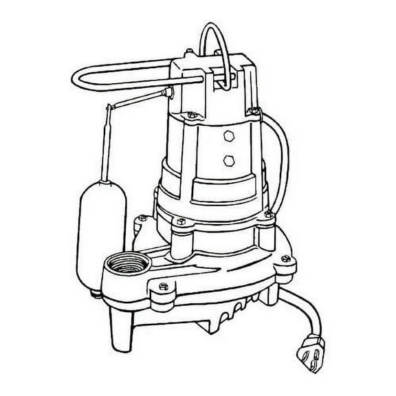Zoeller 137-0045, Model BN137 Sump & Effluent Pump .5 HP, 115 Volts, 1 Phase, 10.7 Amps, 1-1/2 NPT Discharge, 93 GPM Max
