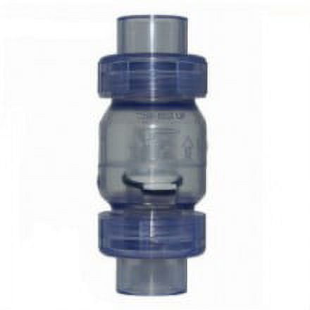 Zoeller 30-0224, Clear PVC Full Flow Swing Check Valve, 1-1/4"