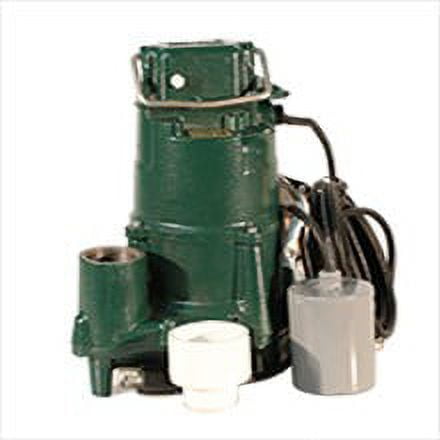 Zoeller 98-0020, Model BE98 Flow-Mate Effluent Sump Pump, .5 HP, 230 Volts, 1 Phase, 4.7 Amps, 1-1/2" NPT Discharge, 72 GPM Max, 23 ft Max Head, 15 ft Cord, Automatic