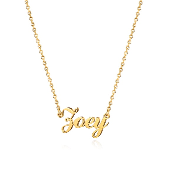 Zoey Name Necklace, 18K Gold Filled Custom Name Necklace Personalized Necklace for Women Girls Kids