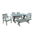 thumbnail image 1 of Zoey Outdoor Modern 6 Seater Aluminum Dining Set with Dining Bench, Dark Gray and Silver, 1 of 10