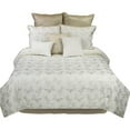 thumbnail image 1 of Zoey Polyester Comforter Set with Floral Design Print, Gold & White - King Size - 10 Piece, 1 of 1