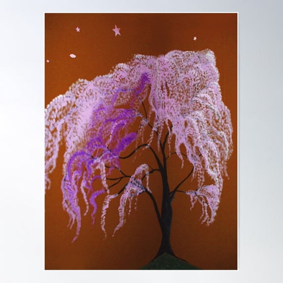 Zoey'S Cherry Blossom Tree In Nursery Poster Wall Art, Modern Wall Decor For Living Room Bedroom, 24x36 UNFRAMED