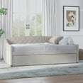 thumbnail image 1 of Zoey Tufted Upholstered Twin Daybed with Trundle, Beige, by Hillsdale Living Essentials, 1 of 10