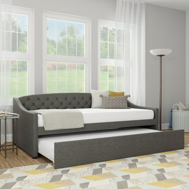 Zoey Tufted Upholstered Twin Daybed with Trundle by Hillsdale Living Essentials, Charcoal