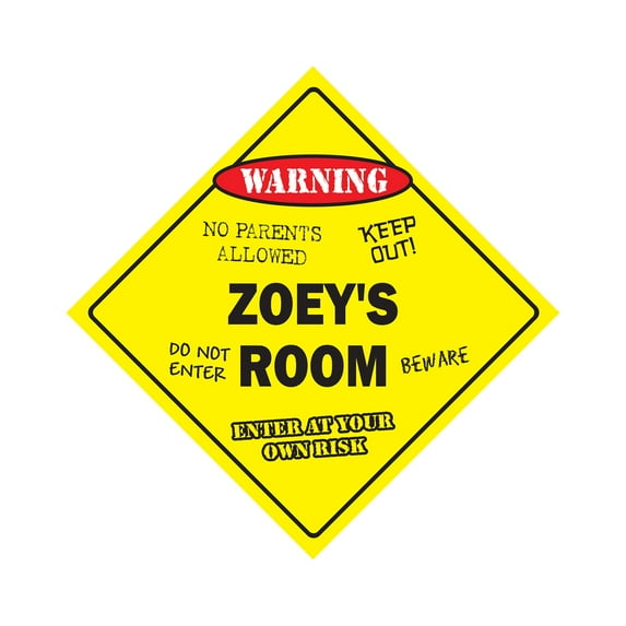 Zoey's Room Decal Crossing Zone Xing | Indoor/Outdoor | 10" Tall kids bedroom decor door children's name boy girl