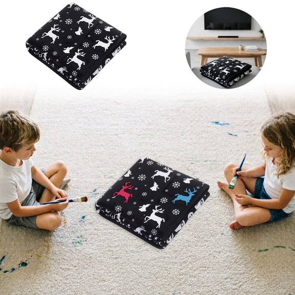 ZoeyC DIY Coloring Blanket with 24 Colors Markers, 50"x60" Soft Sherpa Throw, Giant Doodle Coloring Blanket, Creative Arts and craftsblanket for Adults, Washable (Flowers,Animal)