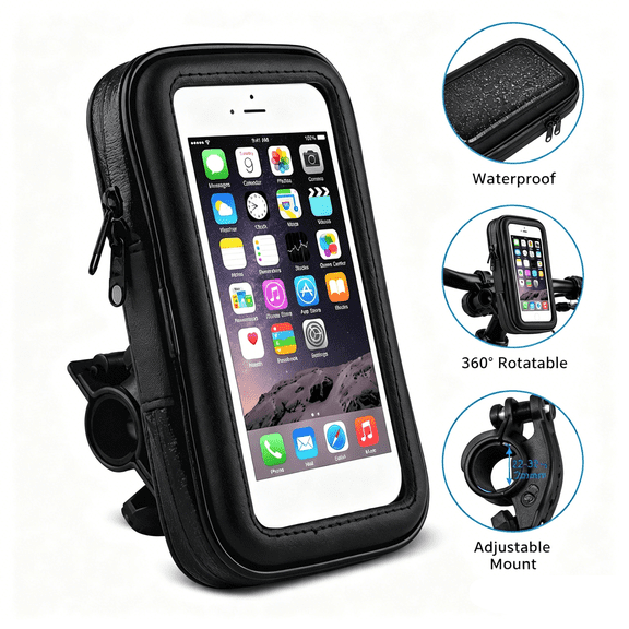 ZoeyC Universal Phone Mount for Bike, Waterproof Bicycle Front Frame Handlebar Bag with Touch Screen, Phone Holder Case Compatible with 17 16 15 Pro Samsung Galaxy