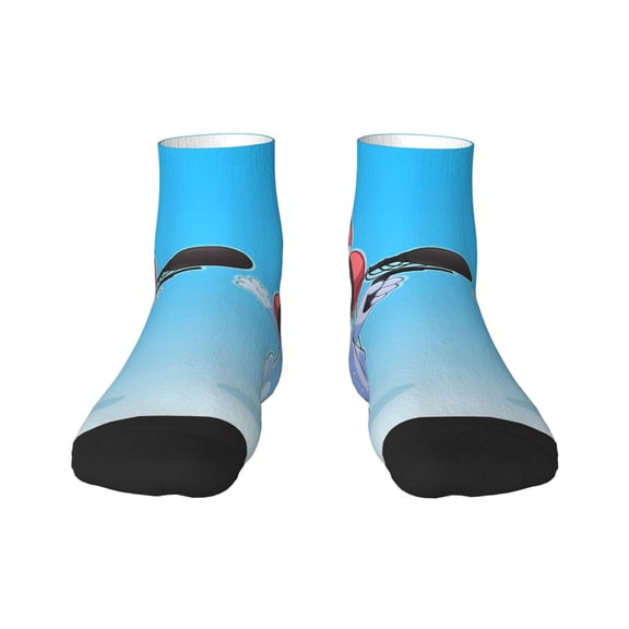 Zofaai Bluey Pattern 30cm Contrast Color Straight Socks,Elastic Sweat-absorbing Adult Sports Socks,Clothing Accessories