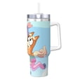 thumbnail image 1 of Zofaai Bluey Pattern 40OZ Ice Cup with Handle, Stainless Steel Heat Preservation Cup Suitable for Car Cup Holder, Travel, Office, Unisex, 1 of 8