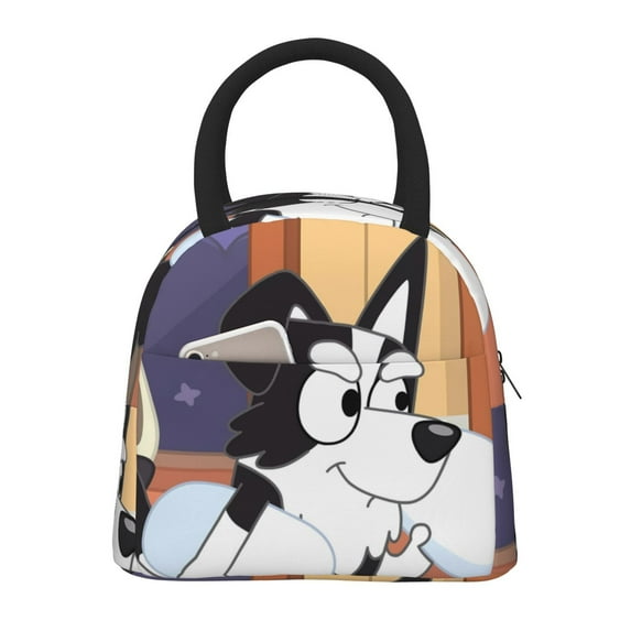 Zofaai Bluey Pattern Portable Lunch Bag, Heat and Cold Insulation Reusable Lunch Bag, Suitable for Picnics, School, Work-One Size