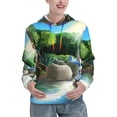 thumbnail image 1 of Zofaai Bluey Pattern Women's Hooded Sweatshirt, High Elastic Drawstring Hooded Sports Pullover Long Sleeve, Adult Winter Clothing-Small, 1 of 7