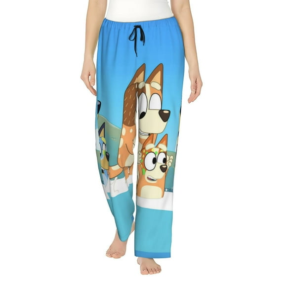 Zofaai Bluey Pattern Women's Trousers, Adjustable Drawstring Jogging Pajamas, Home Wear-Medium